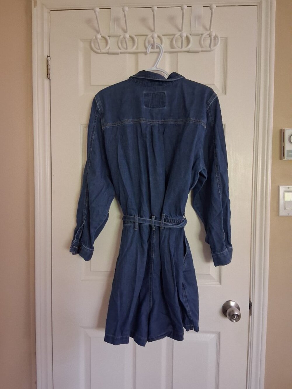 American Eagle Women's Size XXL Denim Button Down Long Sleeve Romper - Picture 3 of 16
